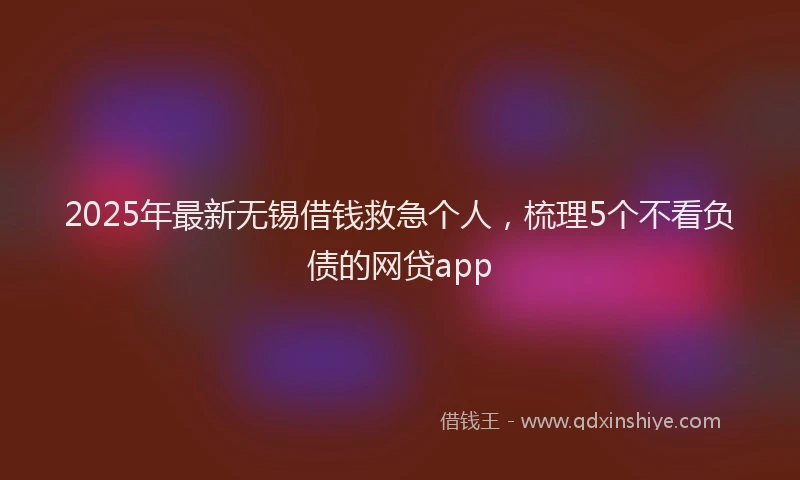 2025年最新无锡借钱救急个人，梳理5个不看负债的网贷app
