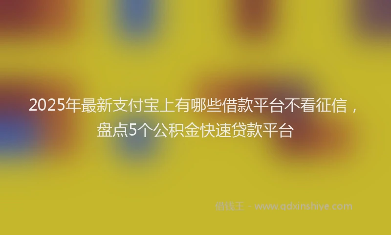 2025年最新支付宝上有哪些借款平台不看征信，盘点5个公积金快速贷款平台
