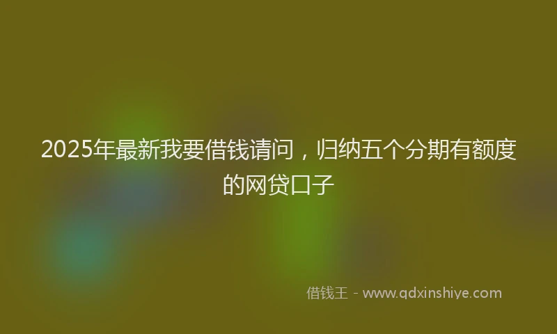 2025年最新我要借钱请问，归纳五个分期有额度的网贷口子