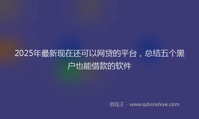 2025年最新现在还可以网贷的平台，总结五个黑户也能借款的软件