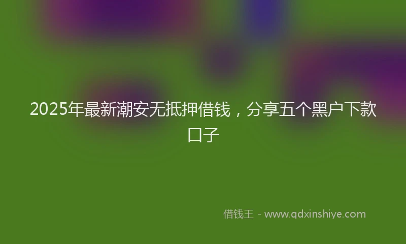2025年最新潮安无抵押借钱，分享五个黑户下款口子