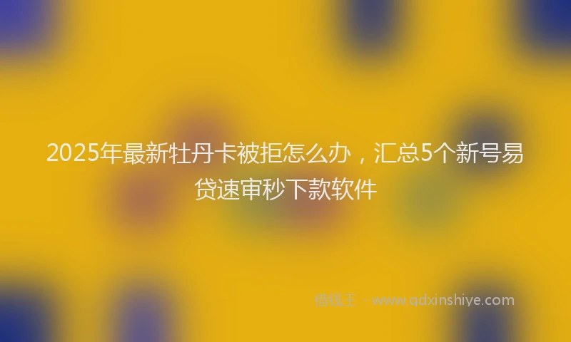 2025年最新牡丹卡被拒怎么办，汇总5个新号易贷速审秒下款软件