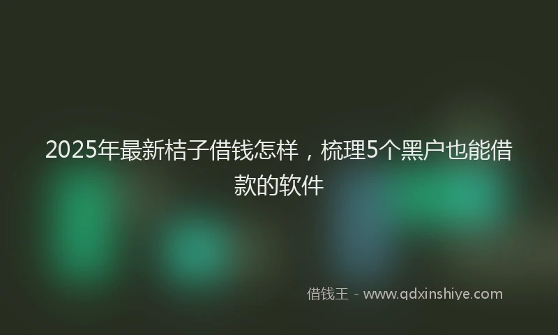 2025年最新桔子借钱怎样，梳理5个黑户也能借款的软件