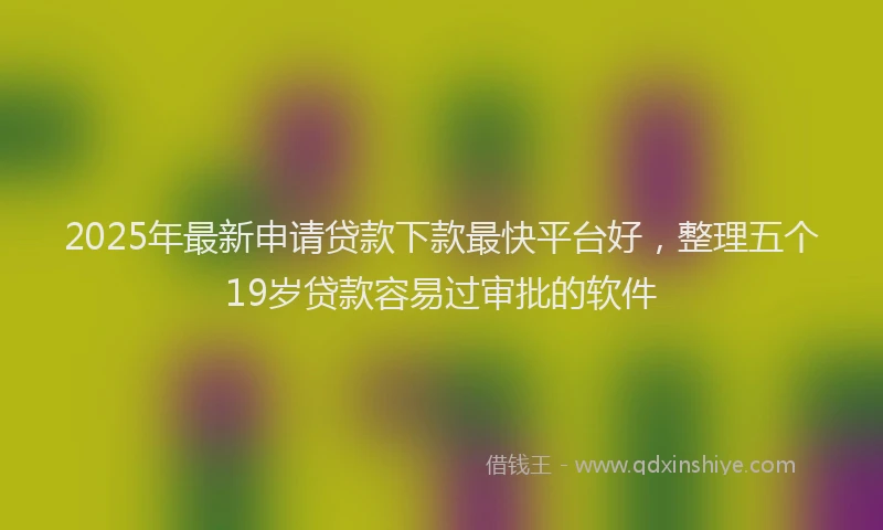 2025年最新申请贷款下款最快平台好，整理五个19岁贷款容易过审批的软件