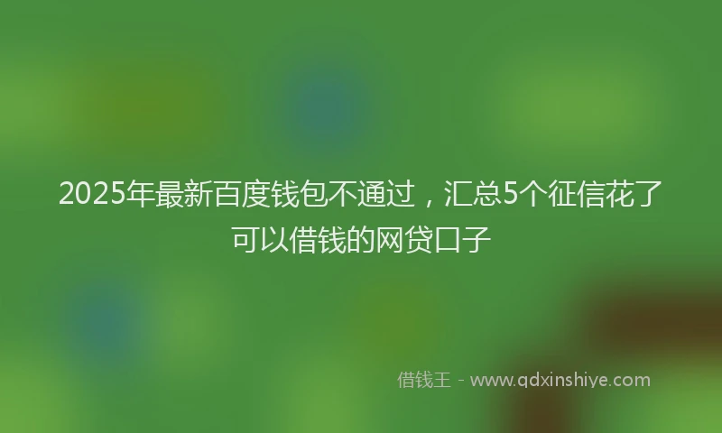 2025年最新百度钱包不通过，汇总5个征信花了可以借钱的网贷口子