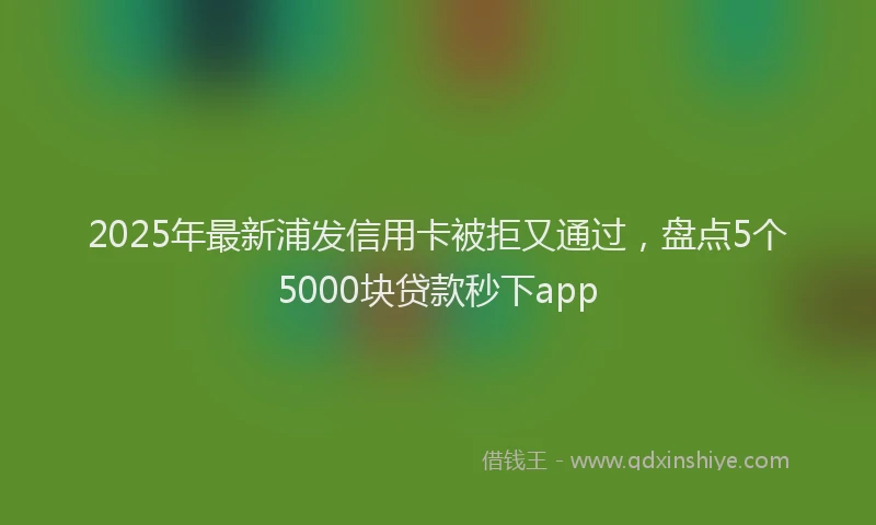 2025年最新浦发信用卡被拒又通过,盘点5个5000块贷款秒下app