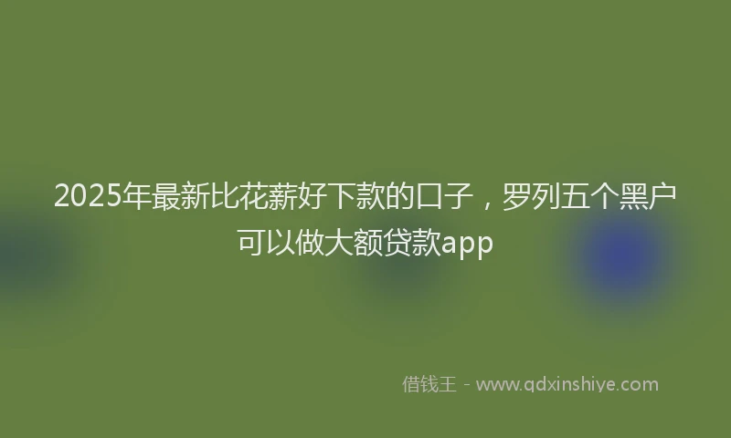 2025年最新比花薪好下款的口子，罗列五个黑户可以做大额贷款app