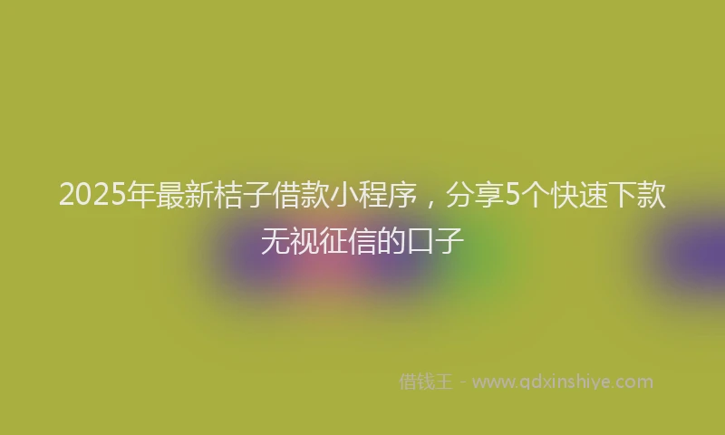 2025年最新桔子借款小程序，分享5个快速下款无视征信的口子