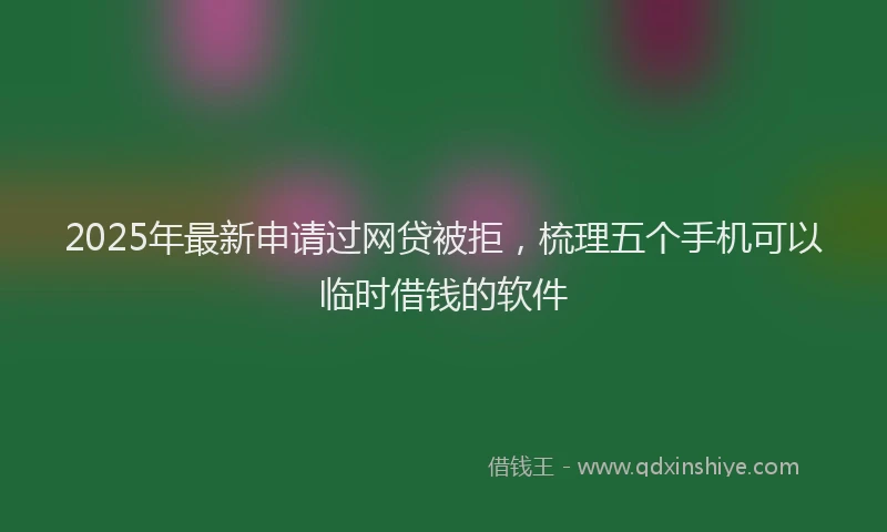 2025年最新申请过网贷被拒，梳理五个手机可以临时借钱的软件