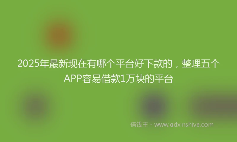 2025年最新现在有哪个平台好下款的，整理五个APP容易借款1万块的平台