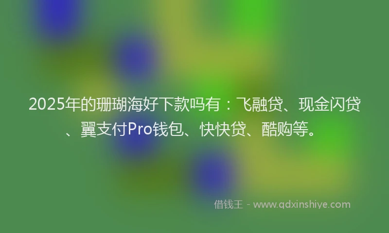 2025年的珊瑚海好下款吗有：飞融贷、现金闪贷、翼支付Pro钱包、快快贷、酷购等。