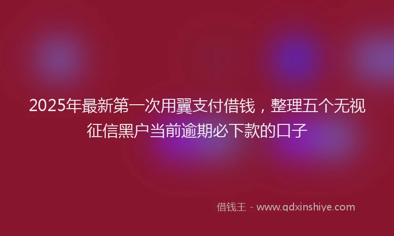 2025年最新第一次用翼支付借钱，整理五个无视征信黑户当前逾期必下款的口子