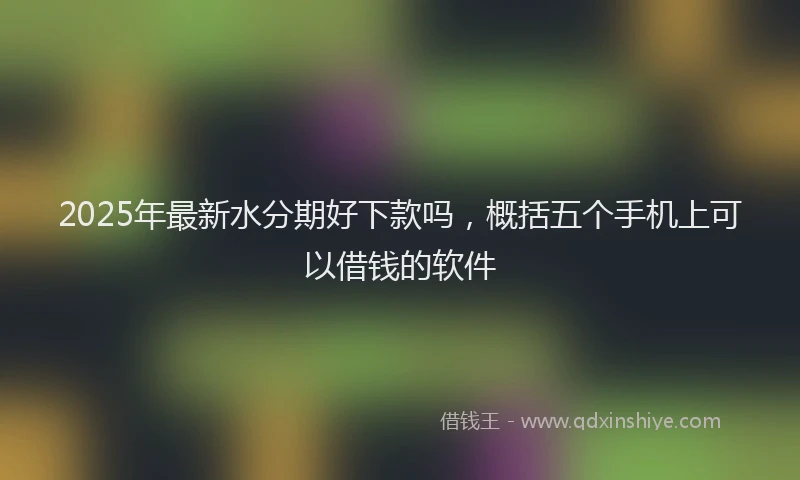 2025年最新水分期好下款吗，概括五个手机上可以借钱的软件