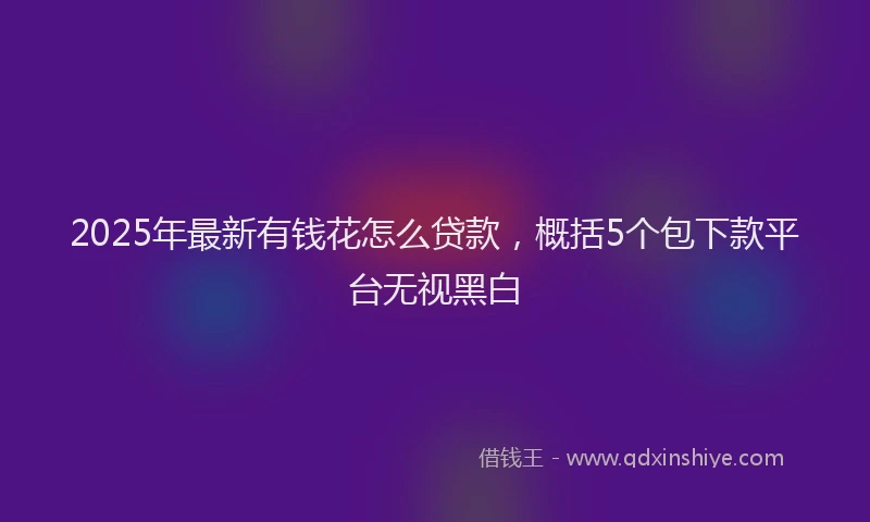 2025年最新有钱花怎么贷款，概括5个包下款平台无视黑白