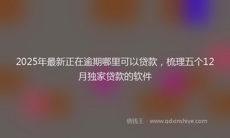 2025年最新正在逾期哪里可以贷款，梳理五个12月独家贷款的软件