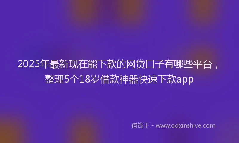 2025年最新现在能下款的网贷口子有哪些平台，整理5个18岁借款神器快速下款app