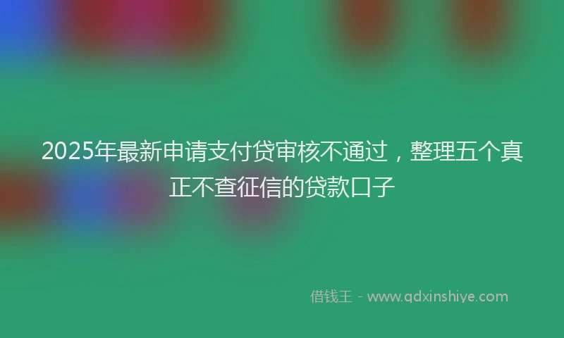 2025年最新申请支付贷审核不通过，整理五个真正不查征信的贷款口子
