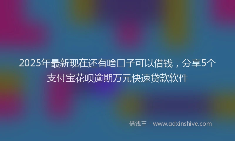 2025年最新现在还有啥口子可以借钱，分享5个支付宝花呗逾期万元快速贷款软件