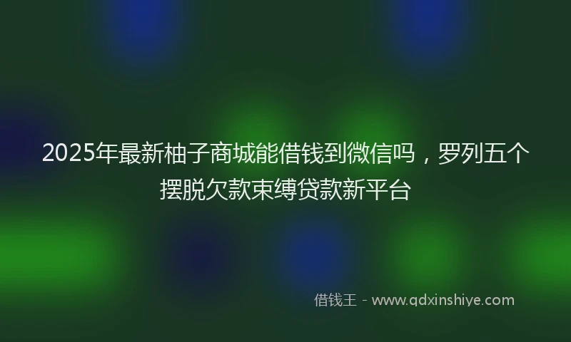2025年最新柚子商城能借钱到微信吗，罗列五个摆脱欠款束缚贷款新平台