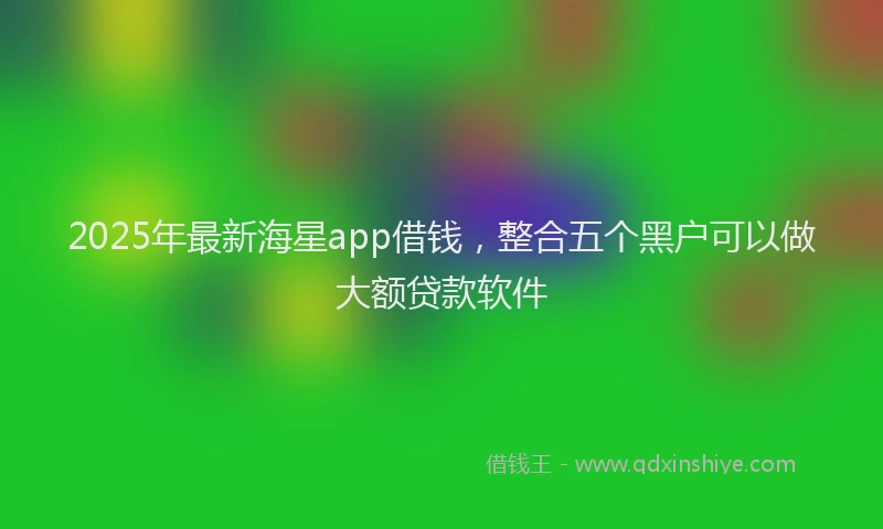 2025年最新海星app借钱，整合五个黑户可以做大额贷款软件