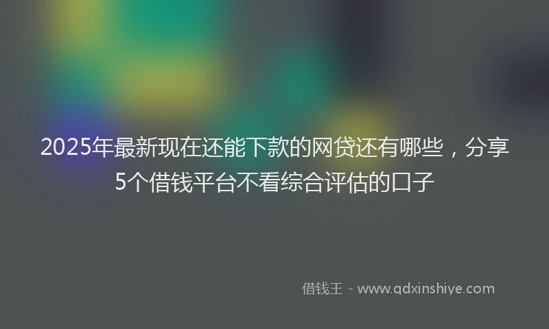2025年最新现在还能下款的网贷还有哪些，分享5个借钱平台不看综合评估的口子