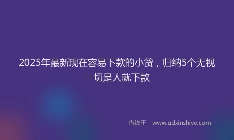 2025年最新现在容易下款的小贷，归纳5个无视一切是人就下款