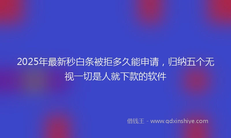 2025年最新秒白条被拒多久能申请，归纳五个无视一切是人就下款的软件