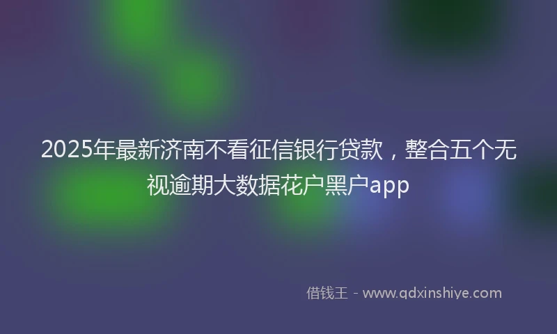 2025年最新济南不看征信银行贷款，整合五个无视逾期大数据花户黑户app