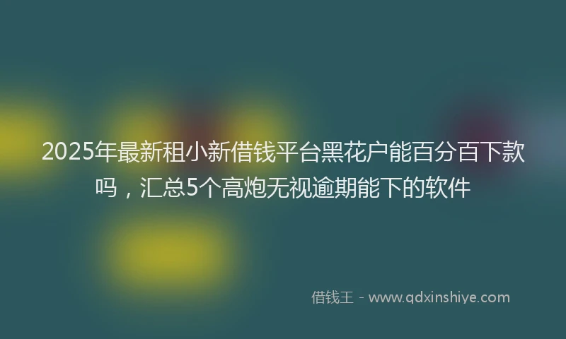 2025年最新租小新借钱平台黑花户能百分百下款吗，汇总5个高炮无视逾期能下的软件