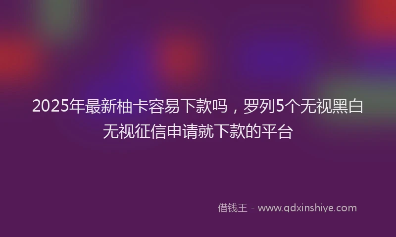 2025年最新柚卡容易下款吗，罗列5个无视黑白无视征信申请就下款的平台