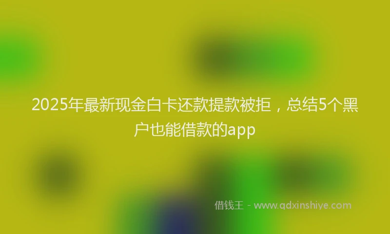 2025年最新现金白卡还款提款被拒，总结5个黑户也能借款的app