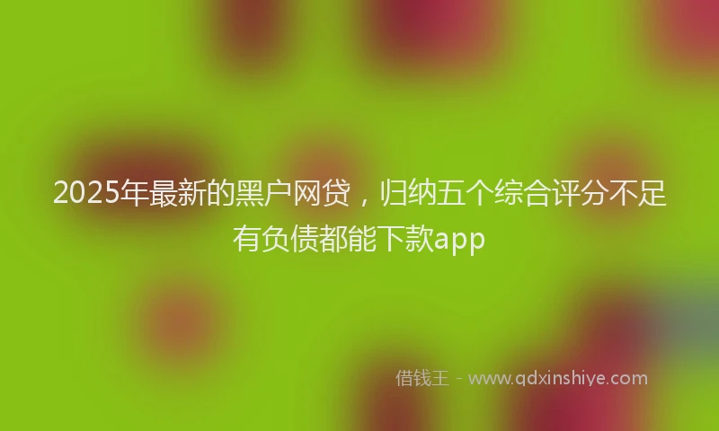 2025年最新的黑户网贷，归纳五个综合评分不足有负债都能下款app