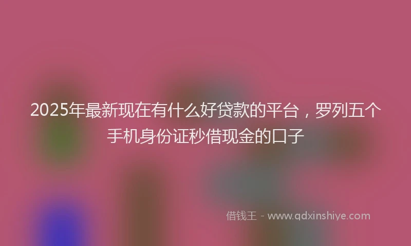 2025年最新现在有什么好贷款的平台，罗列五个手机身份证秒借现金的口子