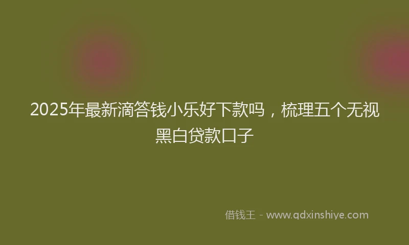 2025年最新滴答钱小乐好下款吗，梳理五个无视黑白贷款口子