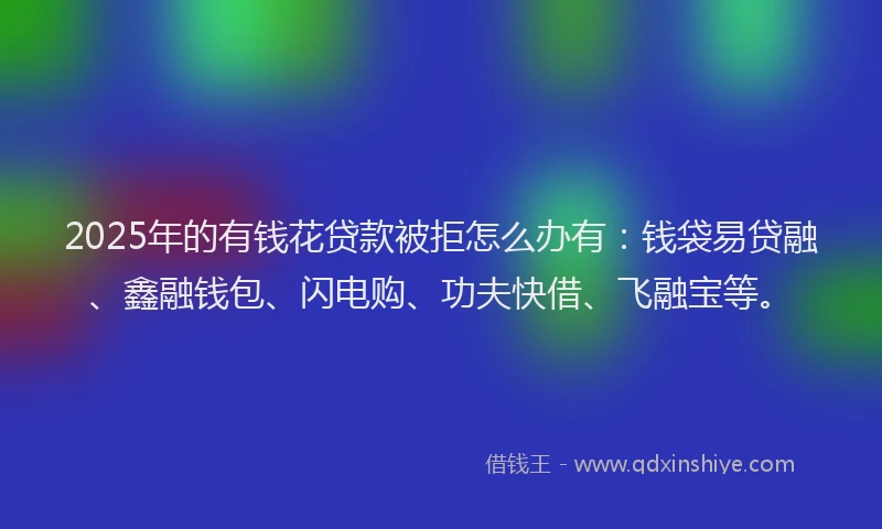 2025年的有钱花贷款被拒怎么办有：钱袋易贷融、鑫融钱包、闪电购、功夫快借、飞融宝等。
