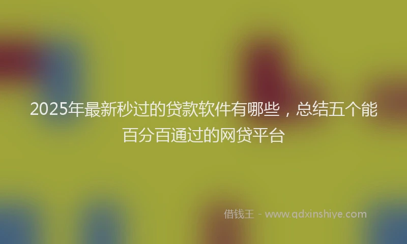 2025年最新秒过的贷款软件有哪些，总结五个能百分百通过的网贷平台