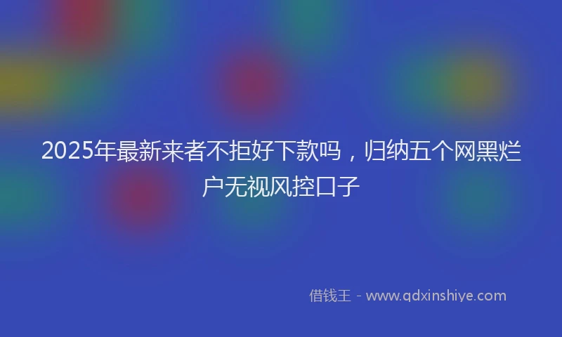 2025年最新来者不拒好下款吗，归纳五个网黑烂户无视风控口子