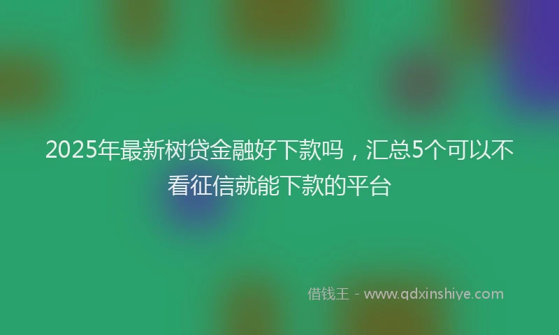 2025年最新树贷金融好下款吗，汇总5个可以不看征信就能下款的平台