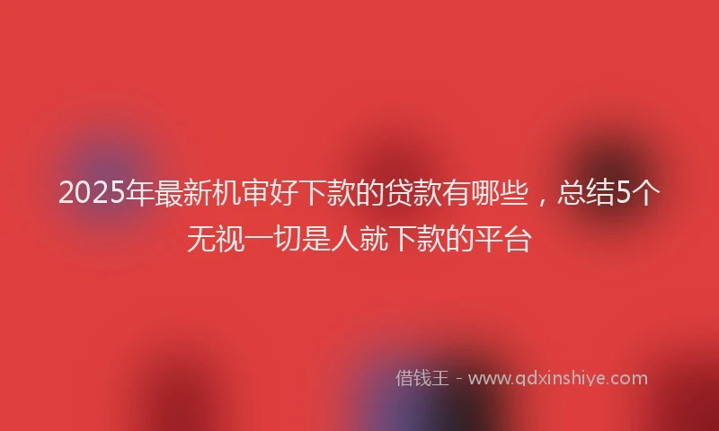 2025年最新机审好下款的贷款有哪些，总结5个无视一切是人就下款的平台