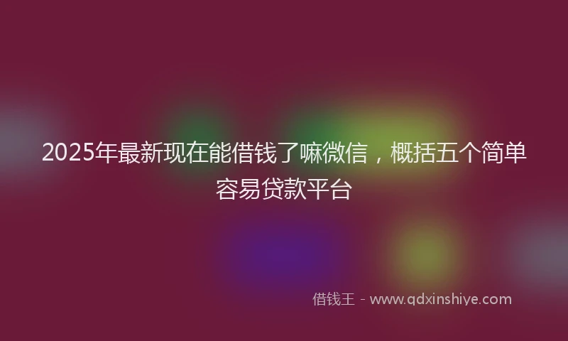 2025年最新现在能借钱了嘛微信，概括五个简单容易贷款平台