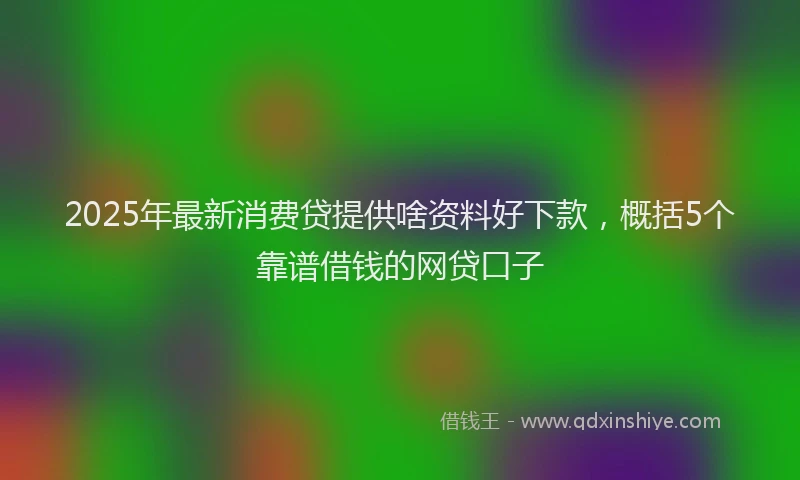 2025年最新消费贷提供啥资料好下款，概括5个靠谱借钱的网贷口子