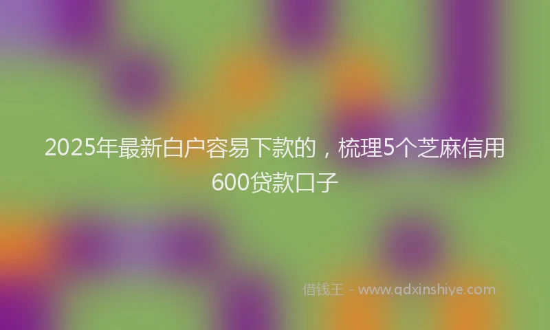 2025年最新白户容易下款的，梳理5个芝麻信用600贷款口子