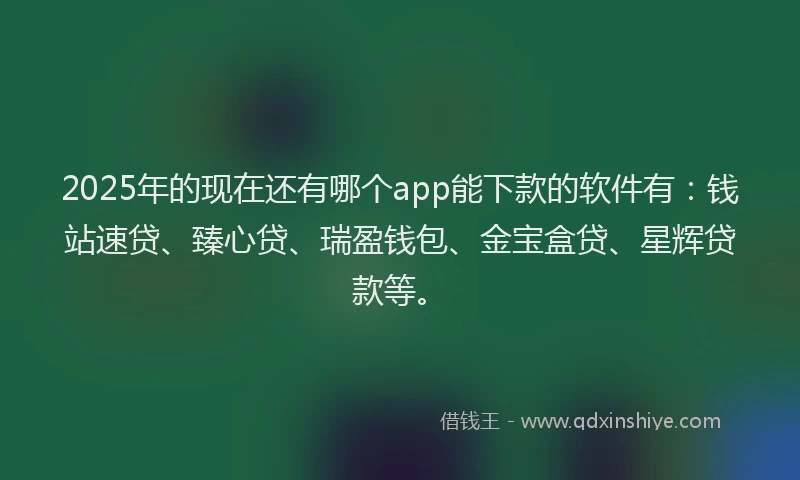 2025年的现在还有哪个app能下款的软件有：钱站速贷、臻心贷、瑞盈钱包、金宝盒贷、星辉贷款等。