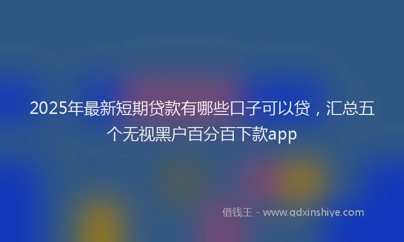 2025年最新短期贷款有哪些口子可以贷，汇总五个无视黑户百分百下款app