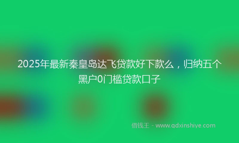2025年最新秦皇岛达飞贷款好下款么，归纳五个黑户0门槛贷款口子
