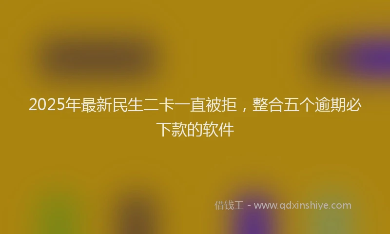 2025年最新民生二卡一直被拒，整合五个逾期必下款的软件