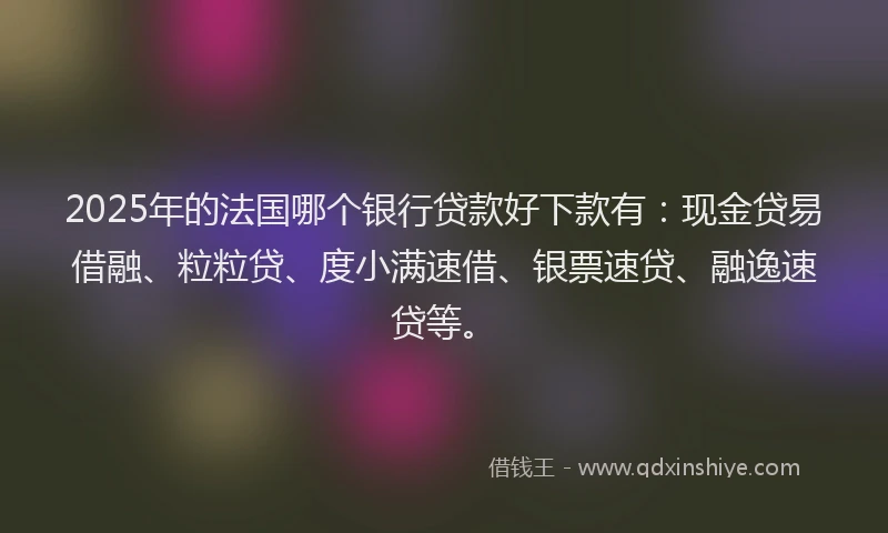 2025年的法国哪个银行贷款好下款有：现金贷易借融、粒粒贷、度小满速借、银票速贷、融逸速贷等。