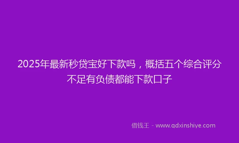 2025年最新秒贷宝好下款吗，概括五个综合评分不足有负债都能下款口子