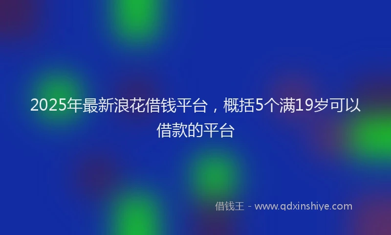 2025年最新浪花借钱平台，概括5个满19岁可以借款的平台