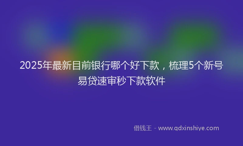 2025年最新目前银行哪个好下款，梳理5个新号易贷速审秒下款软件